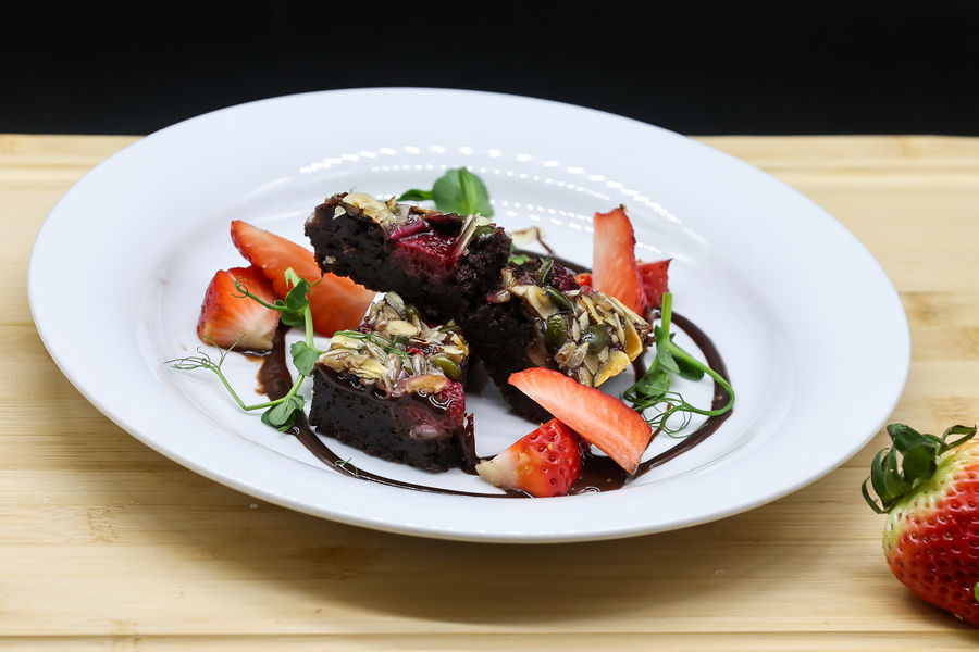 Gluténmentes málnás brownie